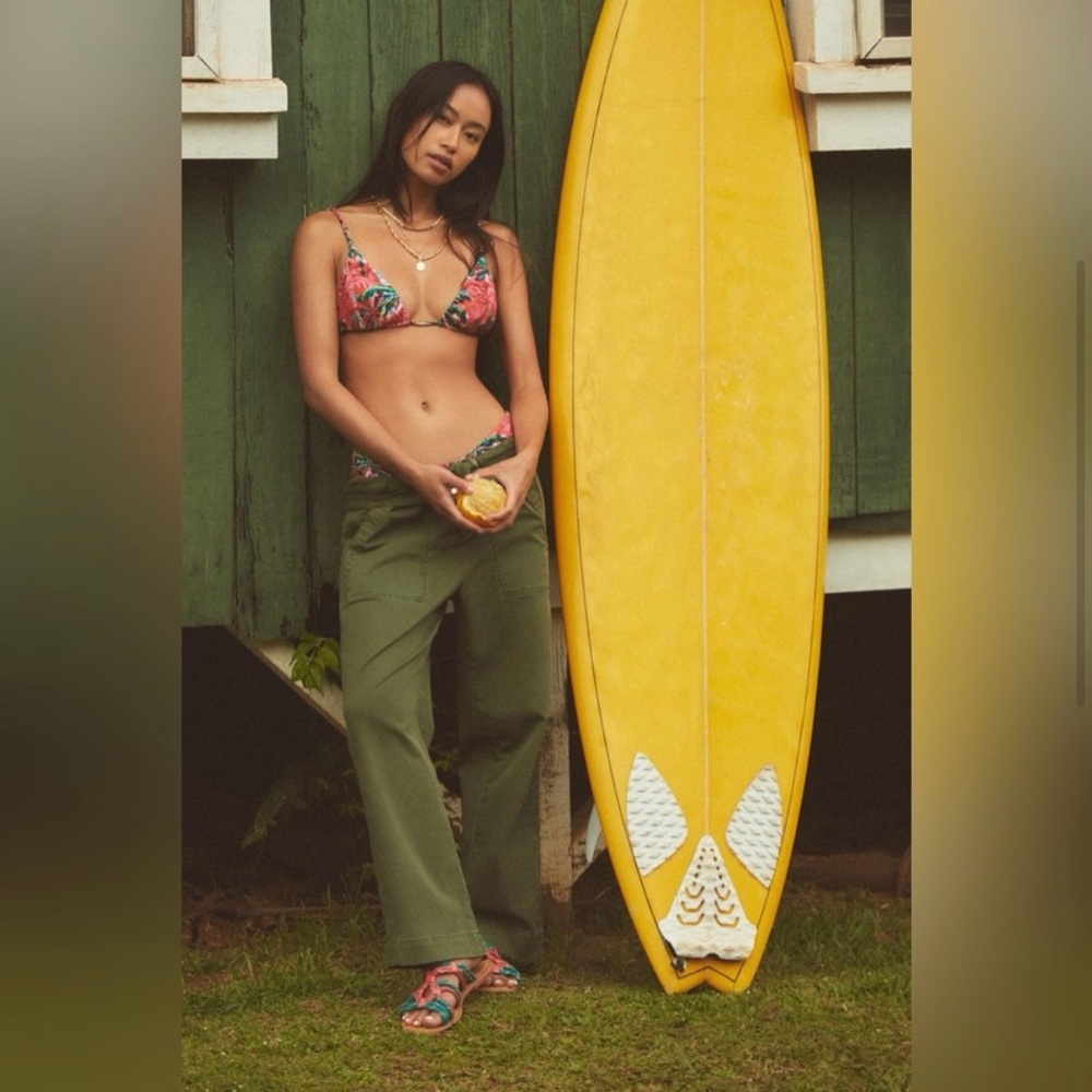 Pilcro Relaxed Utility Pant Army Green Large